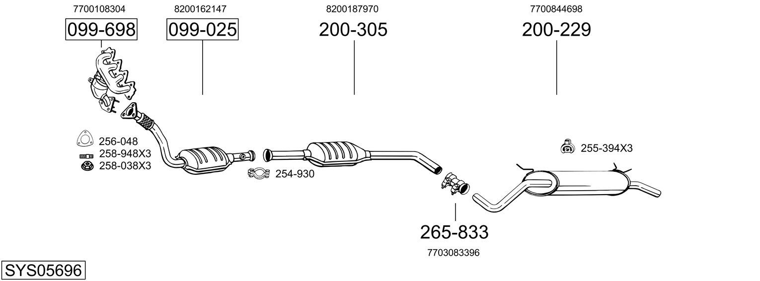 Układ wydechowy BOSAL SYS05696