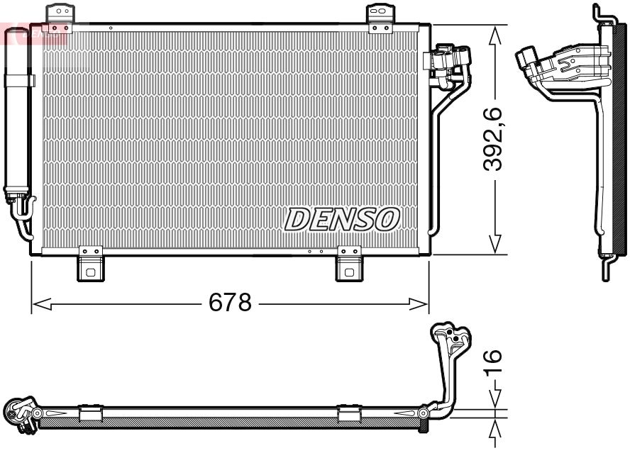 Kondenzátor, klimatizace DENSO DCN44015