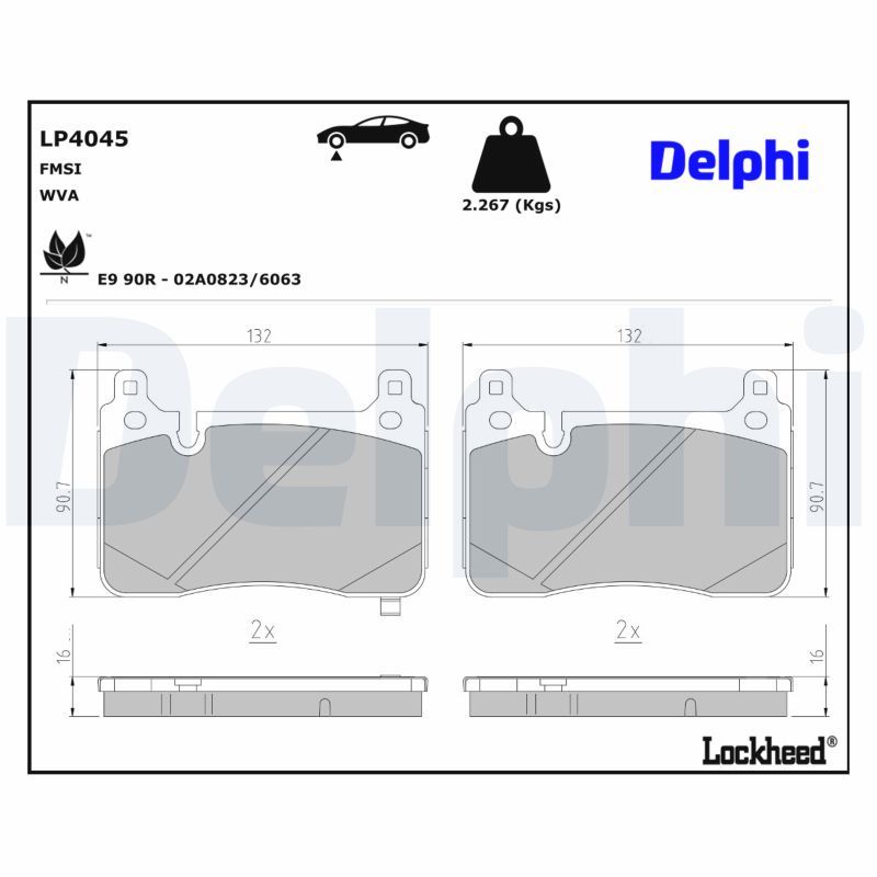set placute frana,frana disc DELPHI LP4045