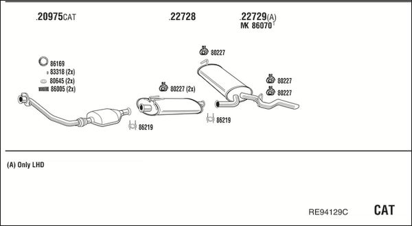 Układ wydechowy WALKER RE94129C