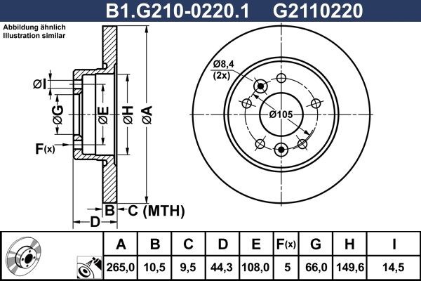 Tarcza hamulcowa GALFER B1.G210-0220.1