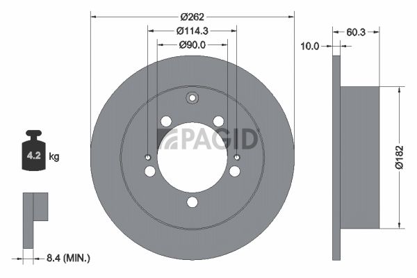 Tarcza hamulcowa PAGID 54361NC