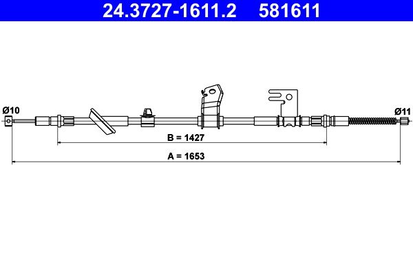 Tažné lanko, parkovací brzda ATE 24.3727-1611.2