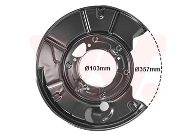 Ochranný plech proti rozstřikování, brzdový kotouč VAN WEZEL 3036373