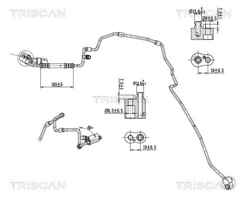 Varibelttrycksledning, klimatanläggning TRISCAN 9010 29015 för VW