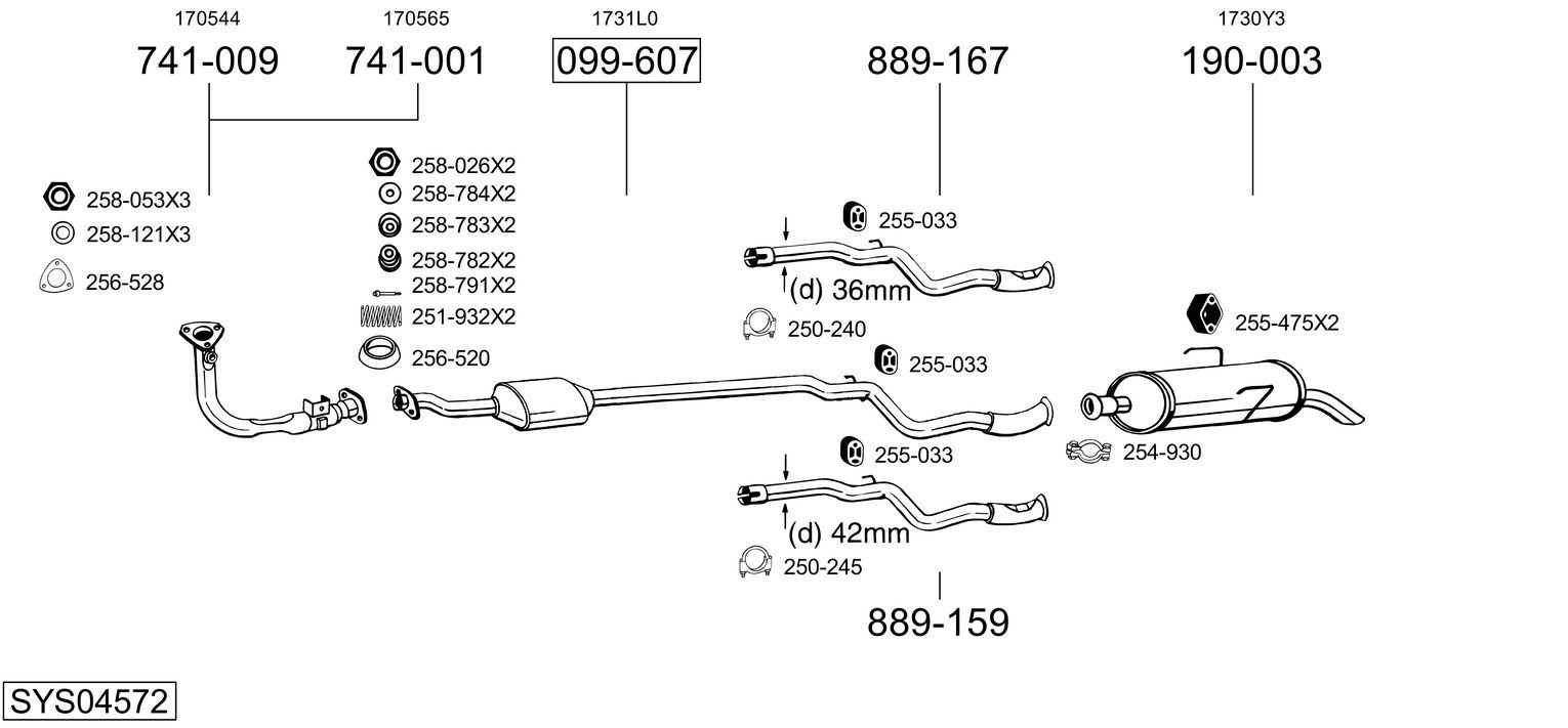 Układ wydechowy BOSAL SYS04572