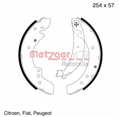 Zestaw szczęk hamulcowych METZGER AUTOTEILE MG619