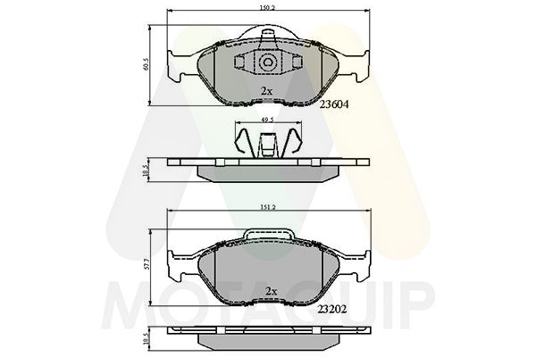 set placute frana,frana disc MOTAQUIP LVXL1063