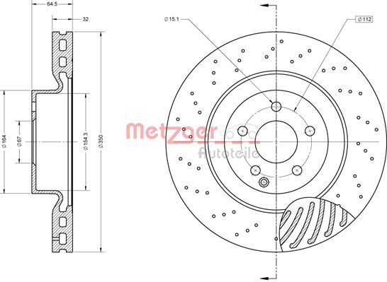Tarcza hamulcowa METZGER AUTOTEILE 6110866