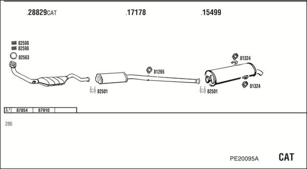 Układ wydechowy WALKER PE20095A