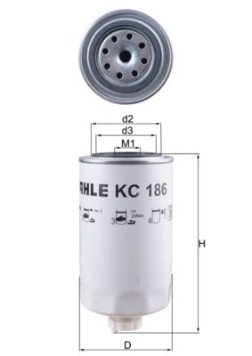 Palivový filtr MAHLE KC 186