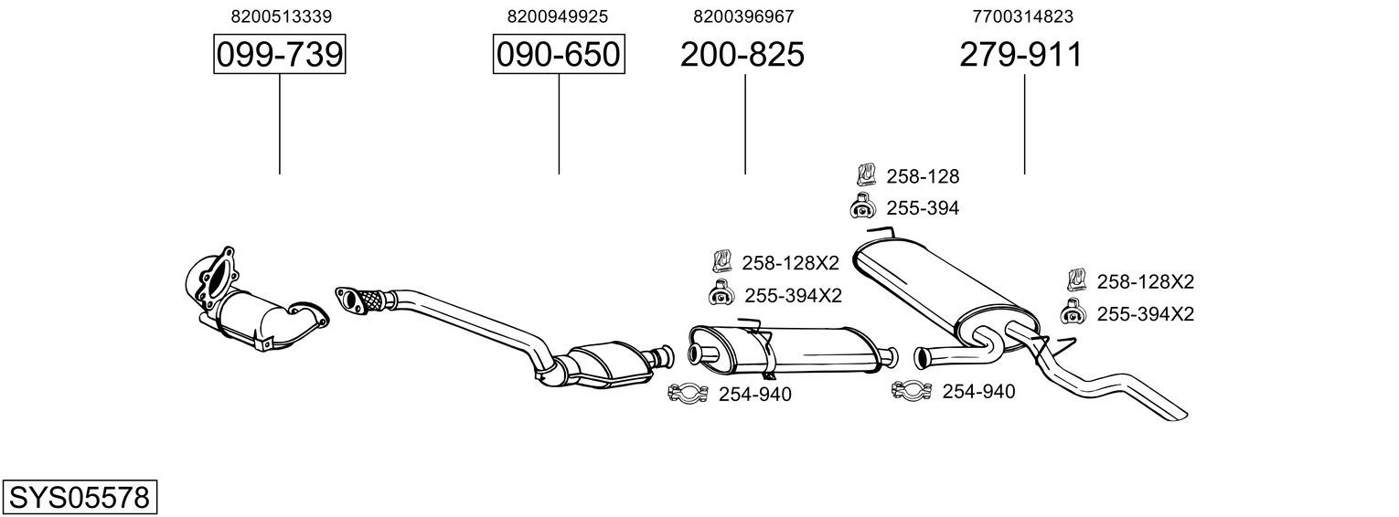 Układ wydechowy BOSAL SYS05578