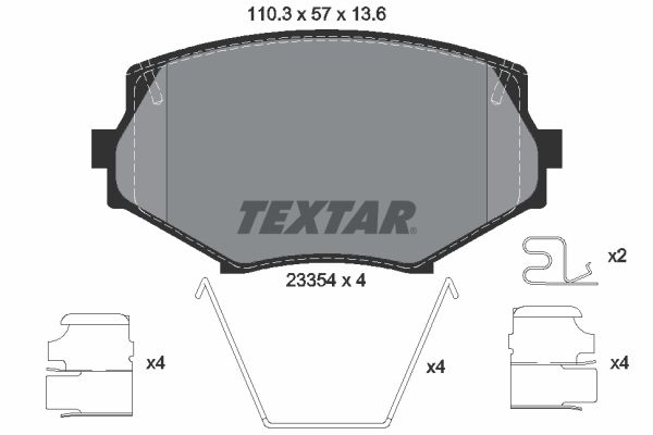 Sada brzdových platničiek kotúčovej brzdy TEXTAR 2335404