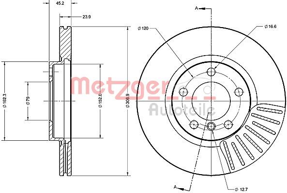 Tarcza hamulcowa METZGER AUTOTEILE 6110691