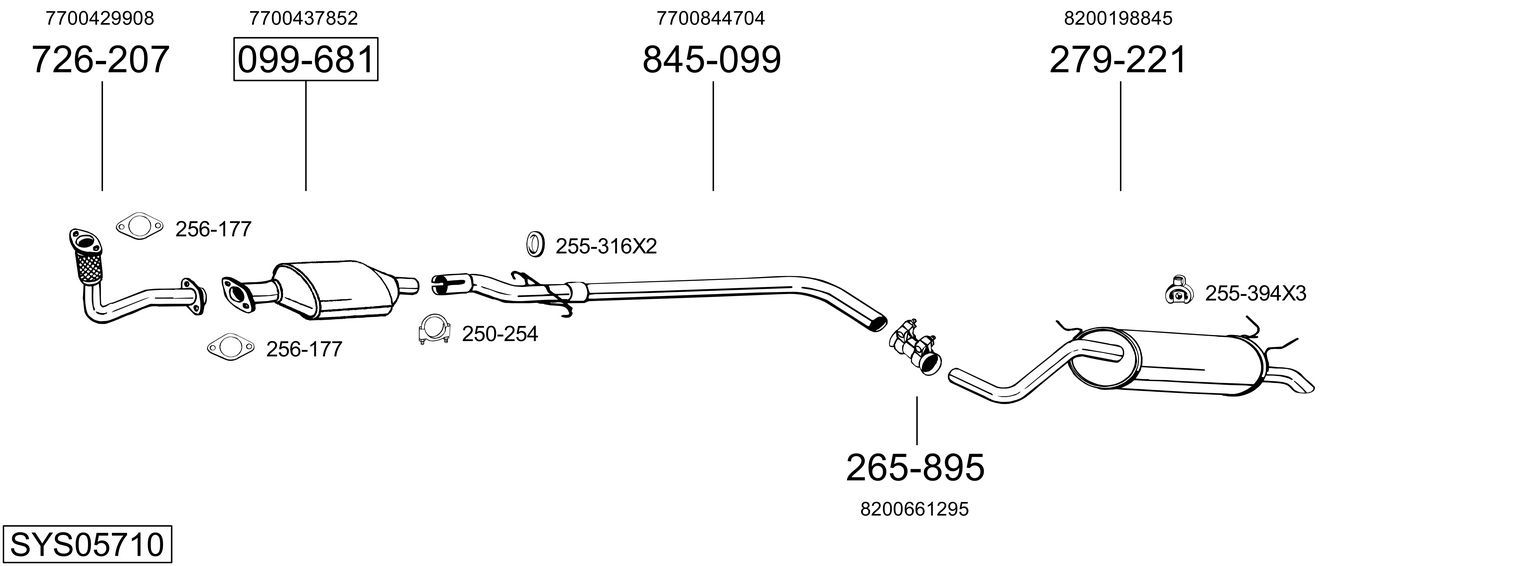 Układ wydechowy BOSAL SYS05710
