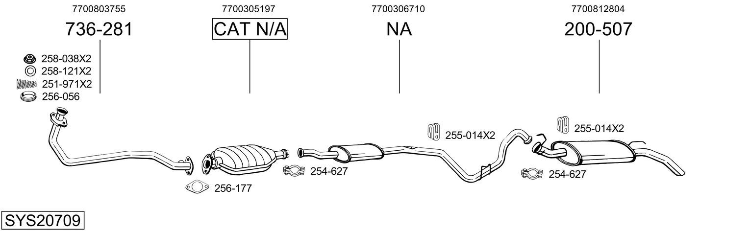 Układ wydechowy BOSAL SYS20709