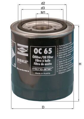 Olejový filtr MAHLE OC 65