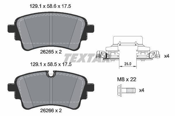 Sada brzdových platničiek kotúčovej brzdy TEXTAR 2626501
