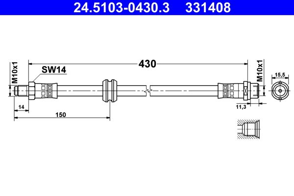 Brzdová hadica ATE 24.5103-0430.3