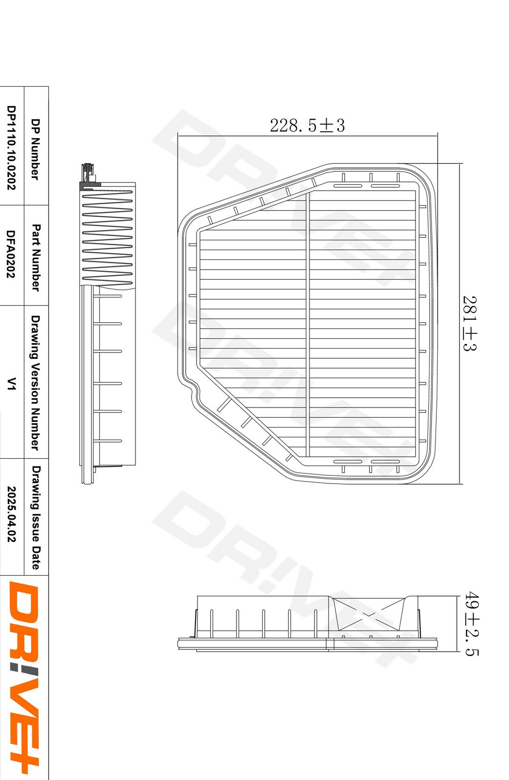 Filtru aer Dr!ve+ DP1110.10.0202