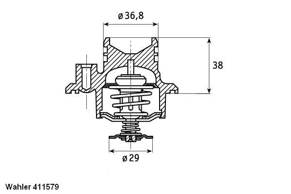 Termostat, chladivo BorgWarner (Wahler) 411579.92D