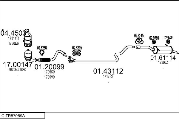 Układ wydechowy MTS CITR57059A033780