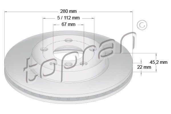 Tarcza hamulcowa TOPRAN 502 566