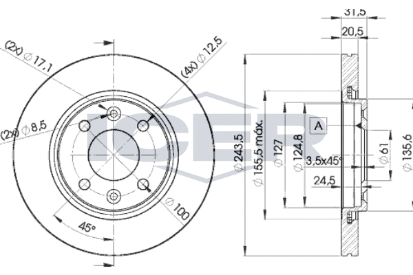 Tarcza hamulcowa ICER 78BD8901-2