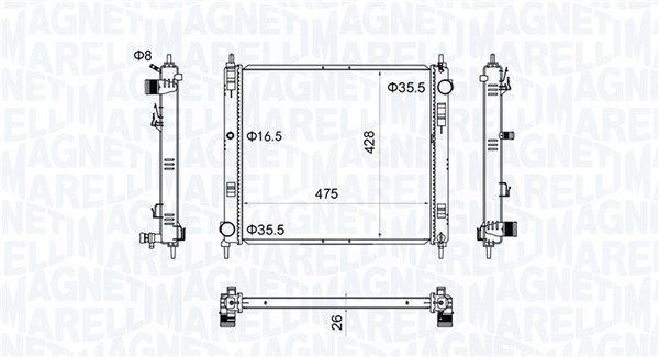 Chłodnica, układ chłodzenia silnika MAGNETI MARELLI 350213205500