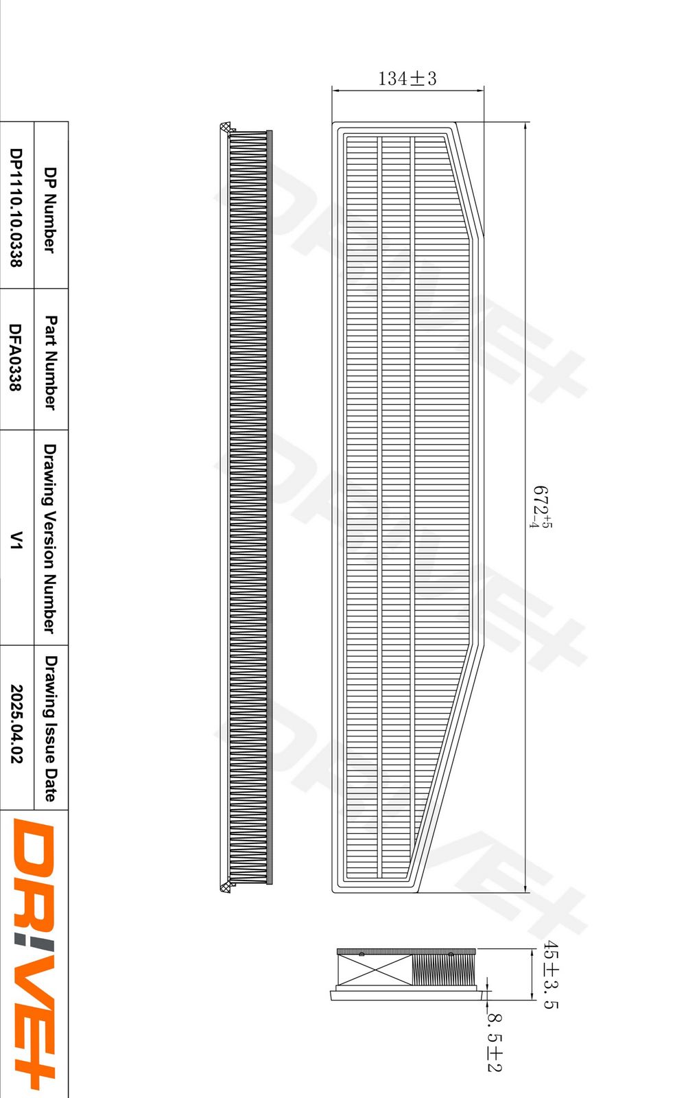 Filtru aer Dr!ve+ DP1110.10.0338