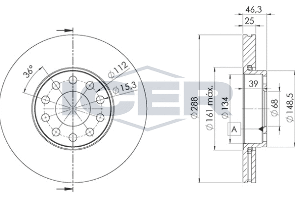 Tarcza hamulcowa ICER 78BD1068-2