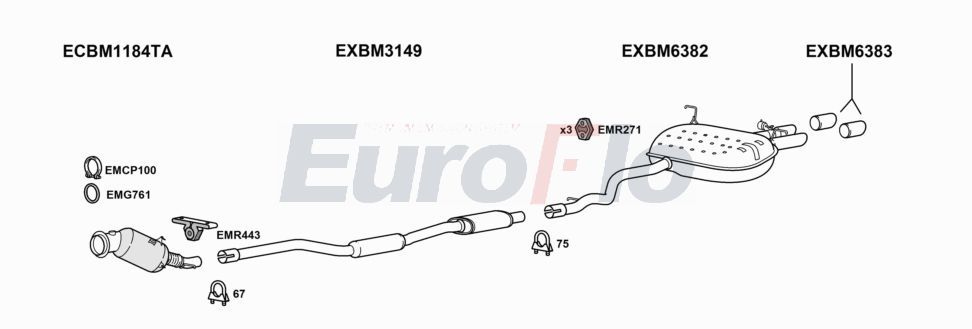 Układ wydechowy EUROFLO BMX1203005