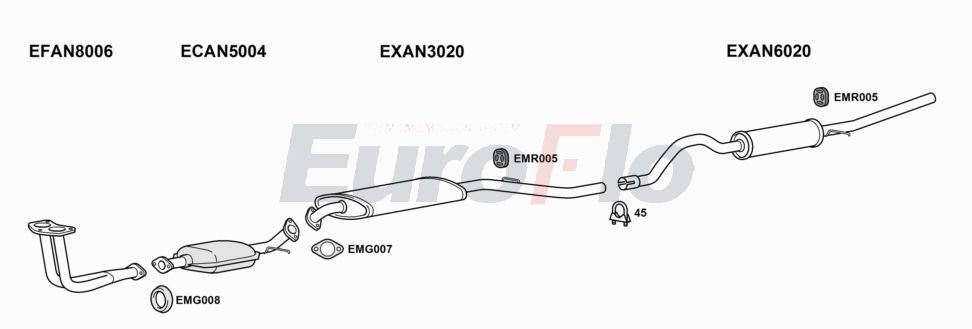 Układ wydechowy EUROFLO ANMON162001F