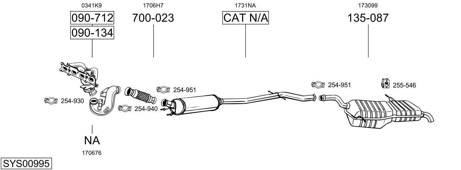 Układ wydechowy BOSAL SYS00995