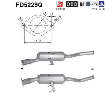 Filtr sadzy / filtr cząstek stałych, układ wydechowy AS FD5229Q
