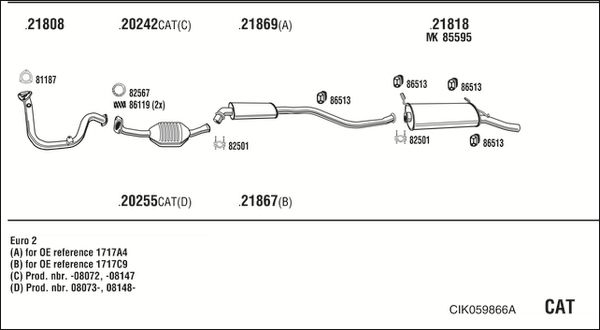 Układ wydechowy WALKER CIK059866A
