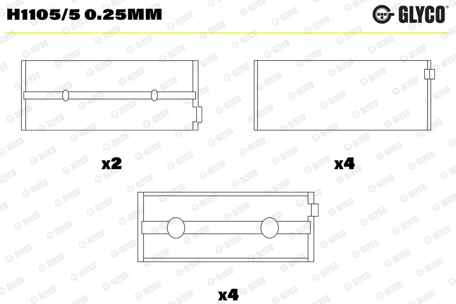 Cuzinet arbore cotit GLYCO H1105/5 0.25mm