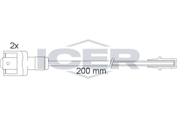 Styk ostrzegawczy, zużycie okładzin hamulcowych ICER 610117 E C