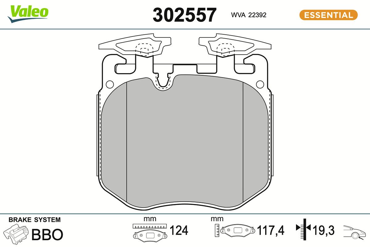 set placute frana,frana disc VALEO 302557