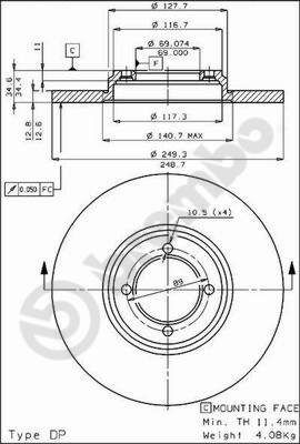 Tarcza hamulcowa AP 14052