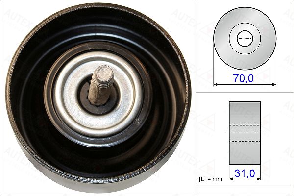 rolka kierunkowa / prowadząca, pasek klinowy zębaty AUTEX 654997