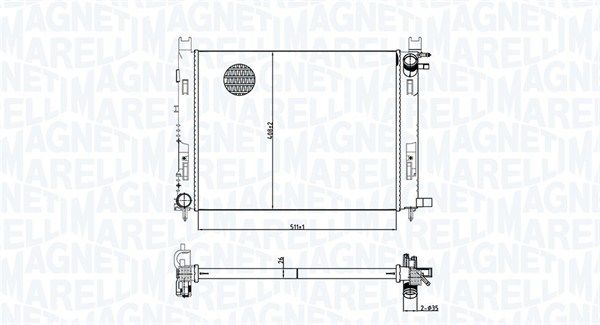 Chłodnica, układ chłodzenia silnika MAGNETI MARELLI 350213165100