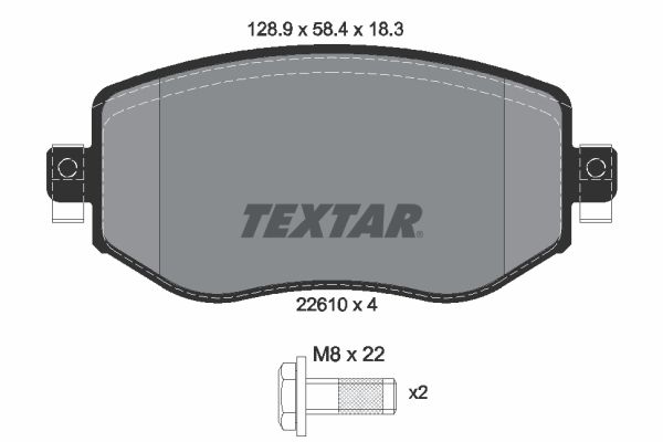 Sada brzdových platničiek kotúčovej brzdy TEXTAR 2261001
