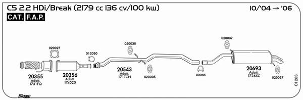 Układ wydechowy SIGAM CI203