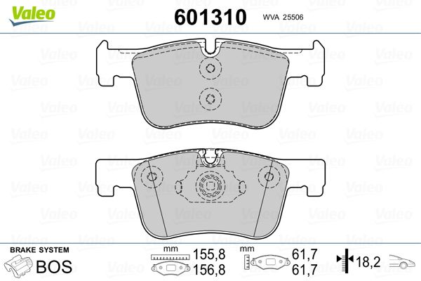 Sada brzdových platničiek kotúčovej brzdy VALEO 601310