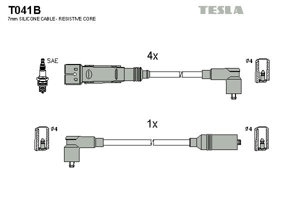 Sada kabelů pro zapalování TESLA T041B