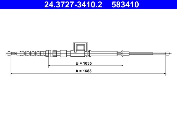 Cablu, frana de parcare ATE 24.3727-3410.2