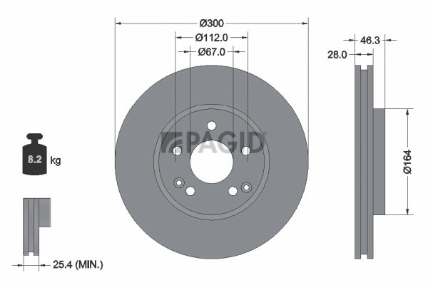 Tarcza hamulcowa PAGID 54060NHC