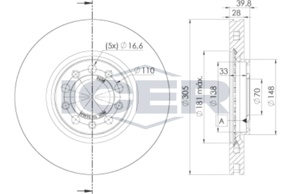Tarcza hamulcowa ICER 78BD3608-2