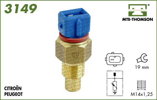 Czujnik, temperatura płynu chłodzącego MTE-THOMSON 3149